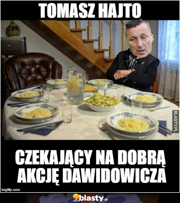 Tomasz Hajto czekający na dobrą akcje dawidowicza
