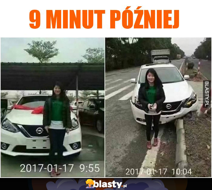 9 minut później