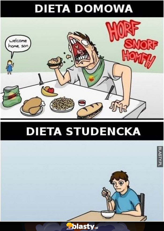 Dieta domowa VS dieta studencka