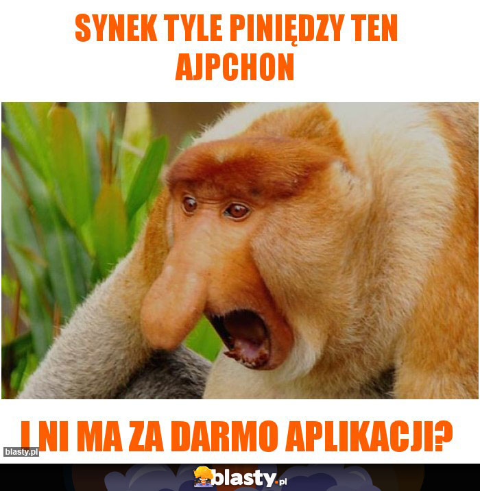 Synek tyle piniędzy ten ajpchon