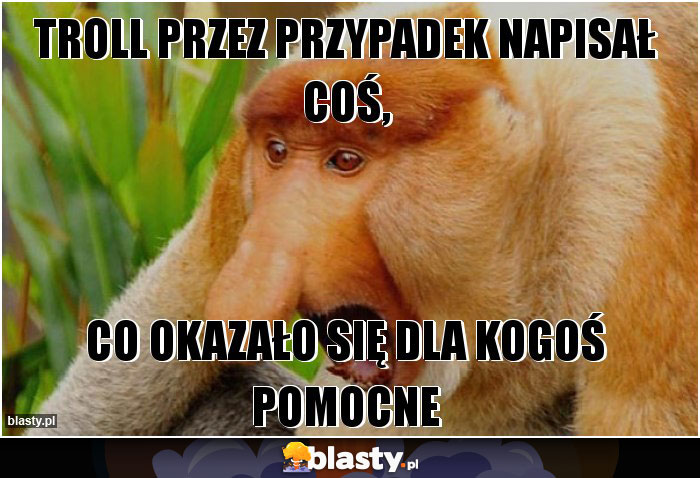 Troll przez przypadek napisał coś,