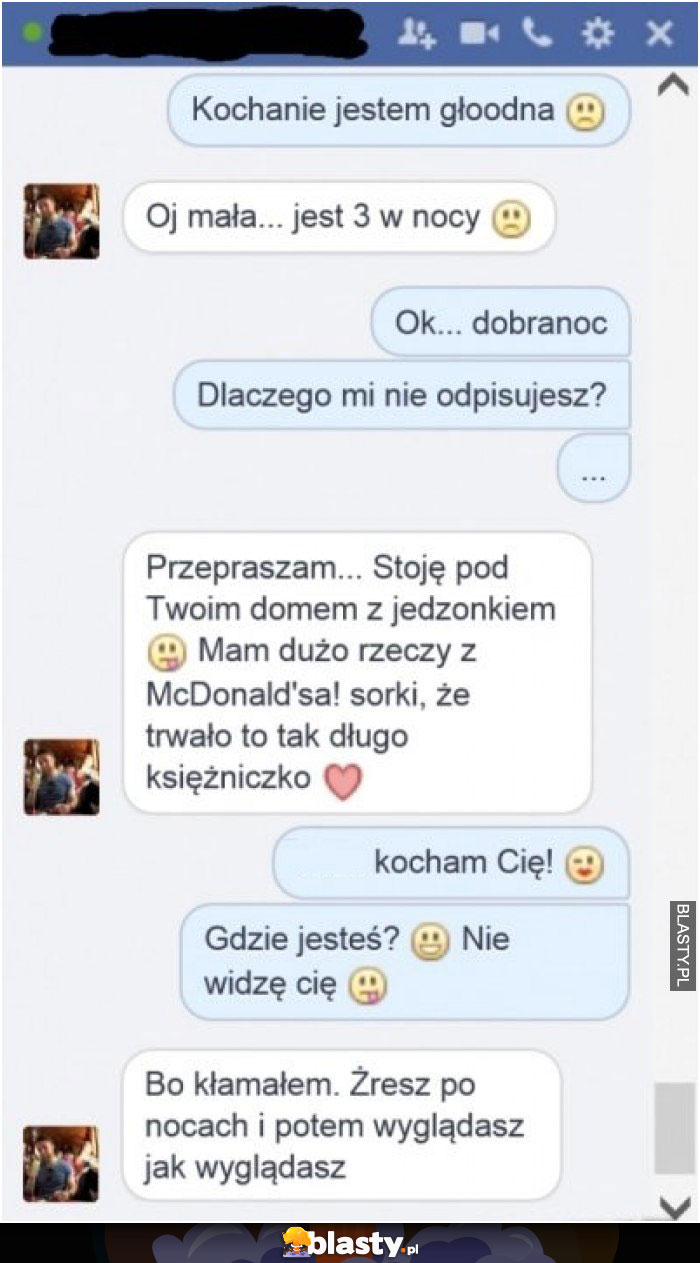 Kochanie jestem głodna