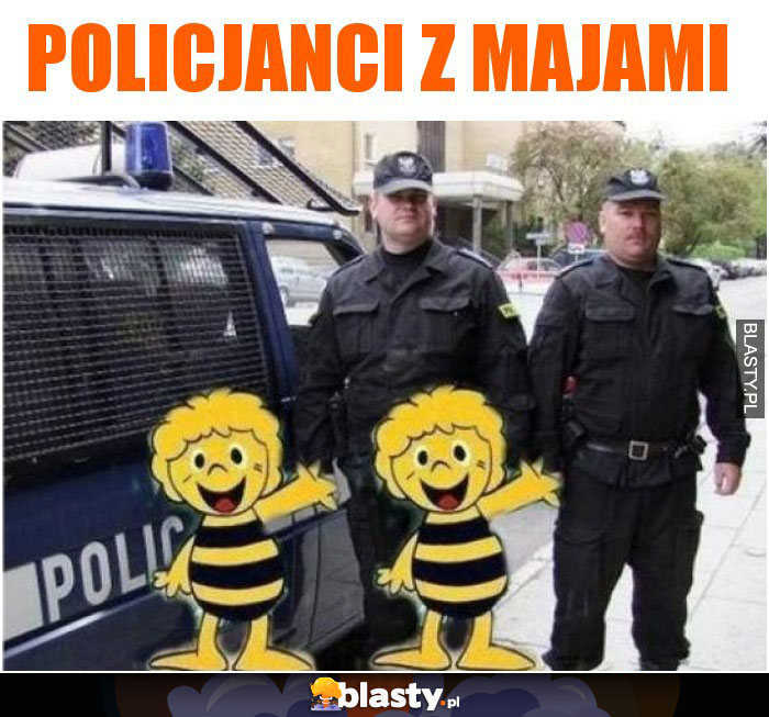 Policjanci z majami