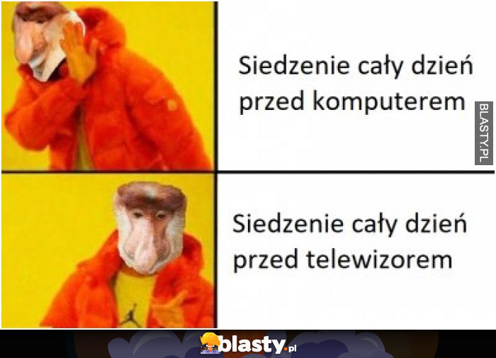 Siedzenie cały dzień przed komputerem vs telewizorem