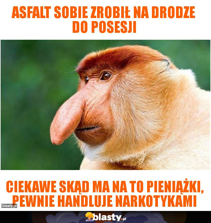Asfalt sobie zrobił na drodze do posesji