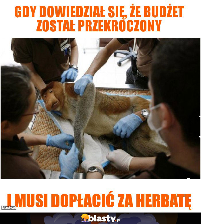 gdy dowiedział się, że budżet został przekroczony