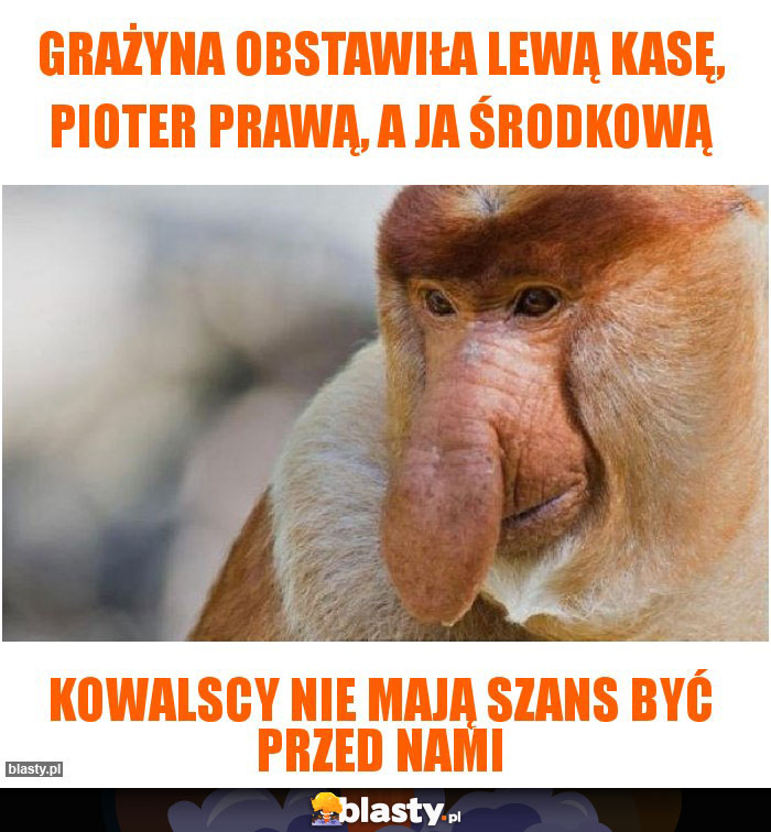 grażyna obstawiła lewą kasę, pioter prawą, a ja środkową
