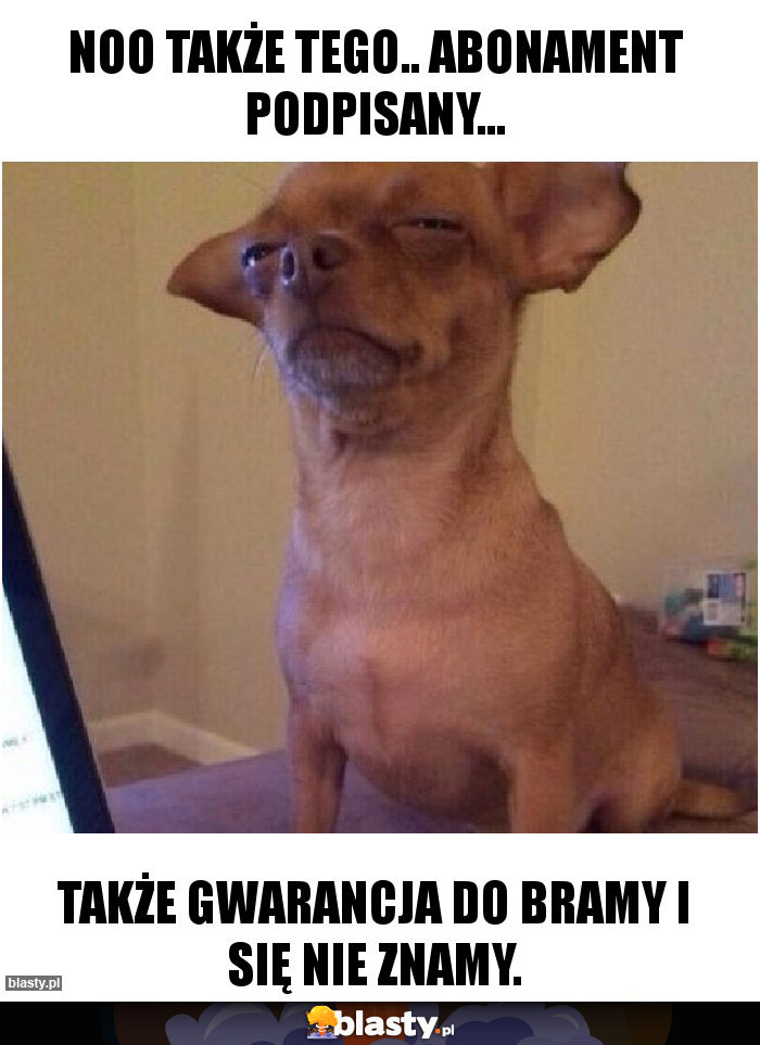 Noo także tego.. Abonament podpisany...