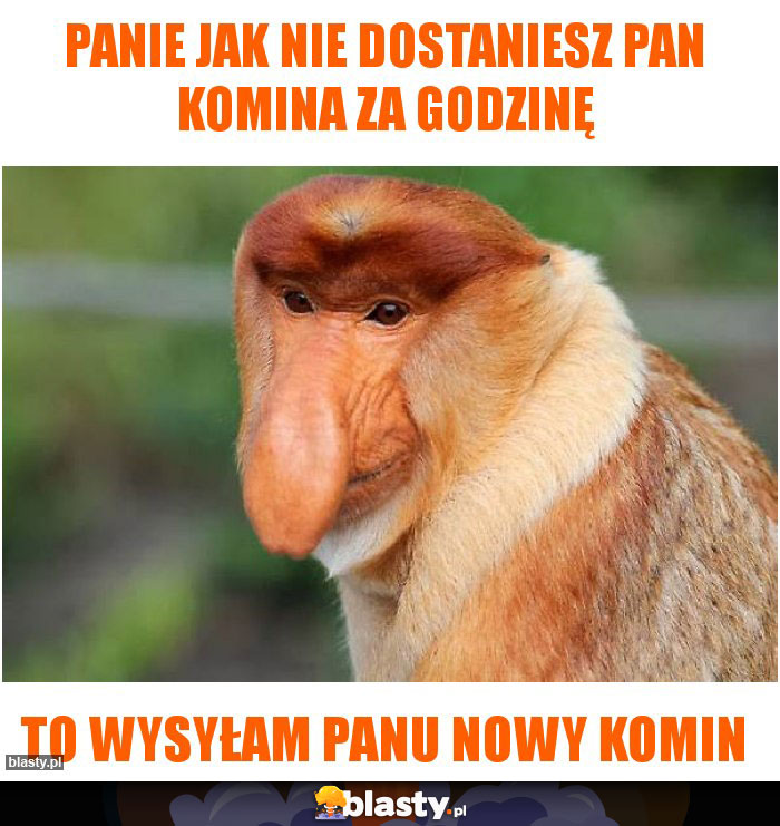 Panie jak nie dostaniesz Pan komina za godzinę
