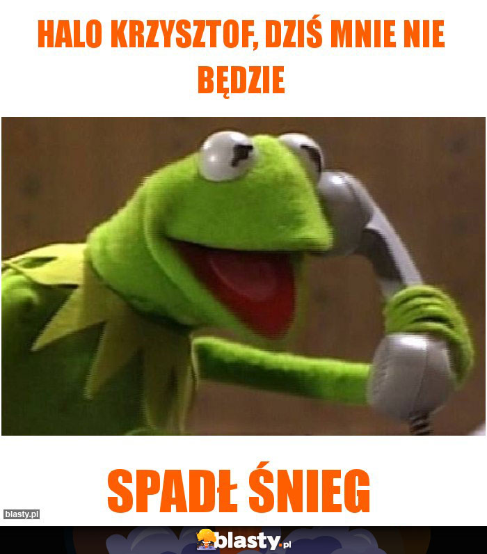 Halo Krzysztof, dziś mnie nie będzie