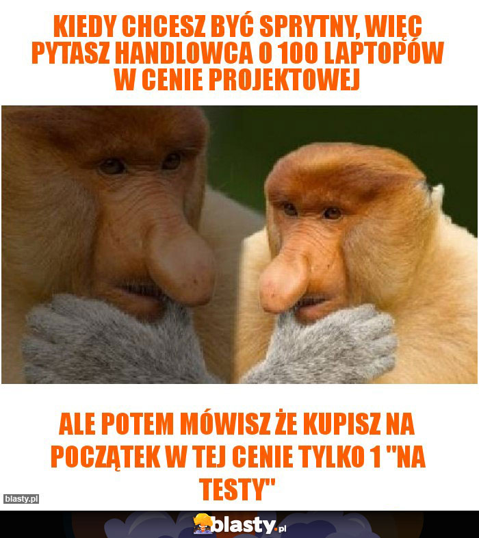 kiedy chcesz być sprytny, więc pytasz handlowca o 100 laptopów w cenie projektowej