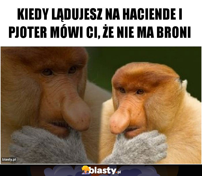 Kiedy lądujesz na Haciende i PJOTER mówi Ci, że nie ma broni