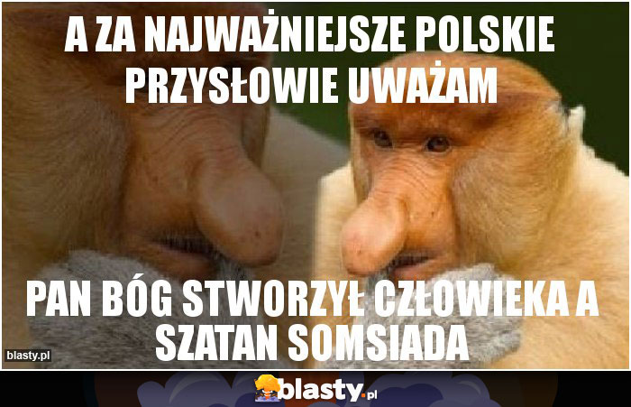 A za najważniejsze polskie przysłowie uważam