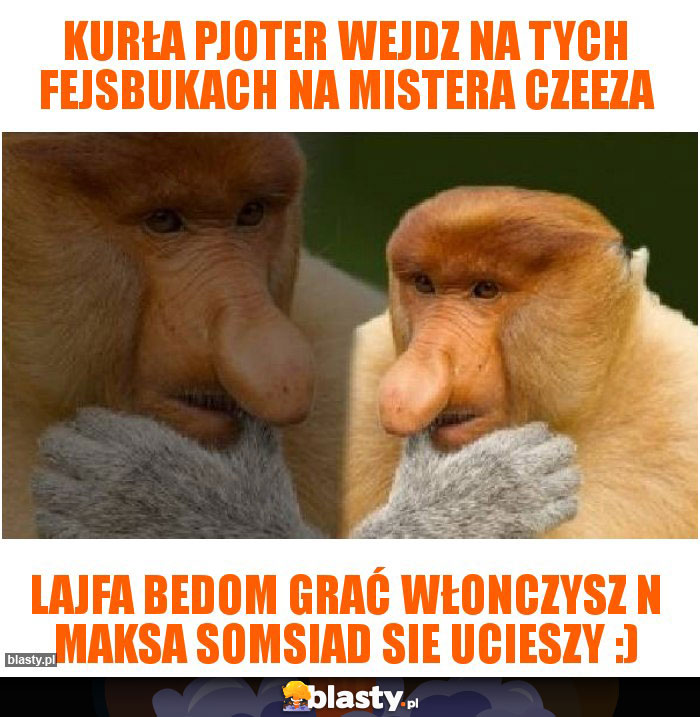 Kurła pjoter wejdz na tych fejsbukach na mistera czeeza