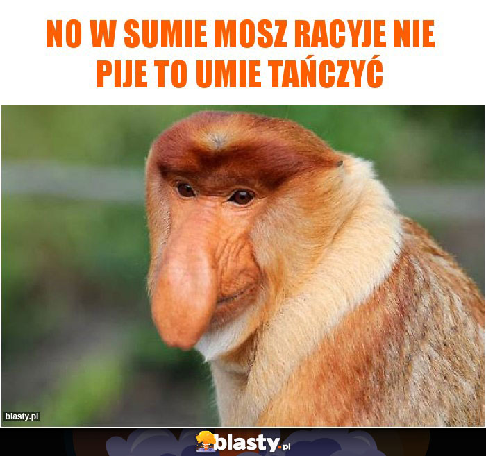no w sumie mosz racyje nie pije to umie tańczyć