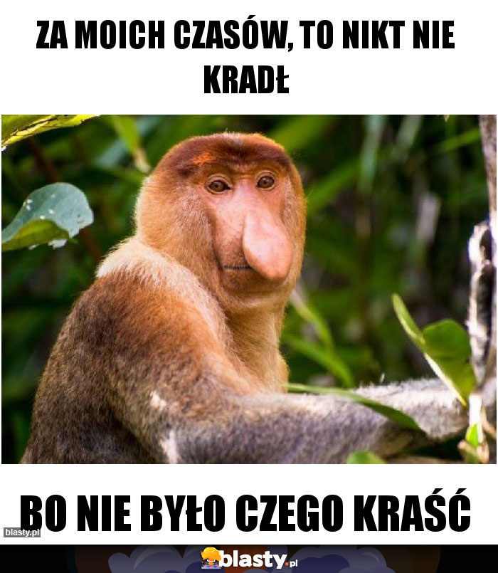 Za moich czasów, to nikt nie kradł