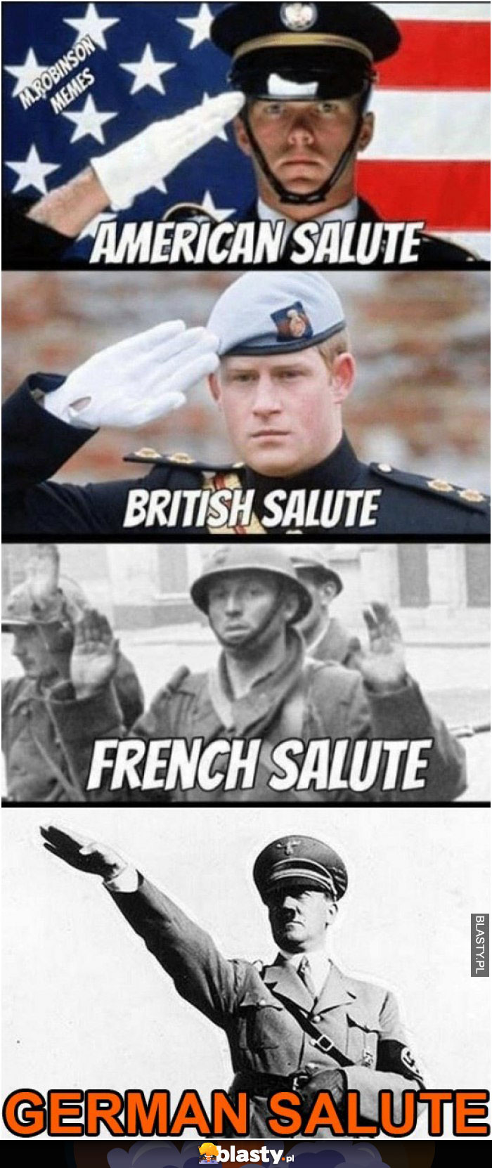 American Salute, british salute, french salute, german salute
