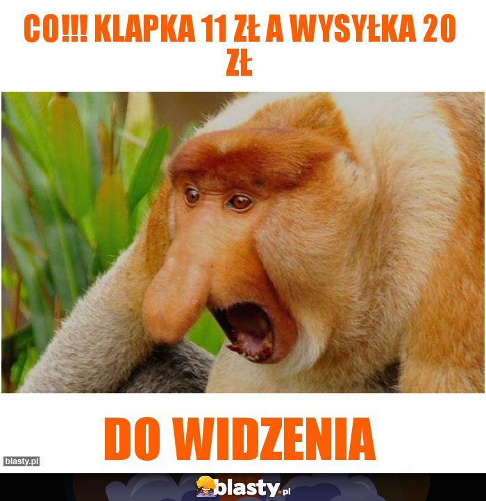 co!!! klapka 11 zł a wysyłka 20 zł