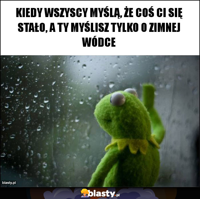 Kiedy wszyscy myślą, że coś ci się stało, a ty myślisz tylko o Zimnej Wódce