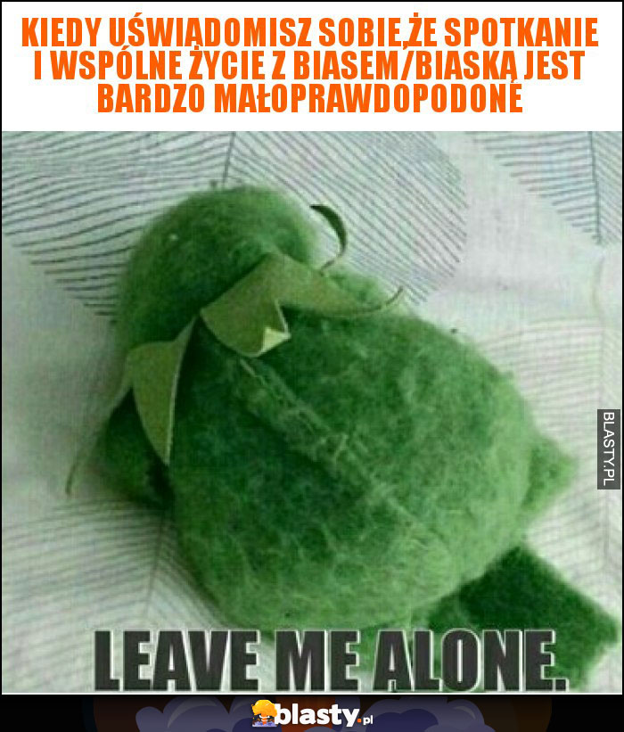 Kiedy uświadomisz sobie,że spotkanie i wspólne życie z biasem/biaską jest bardzo małoprawdopodone