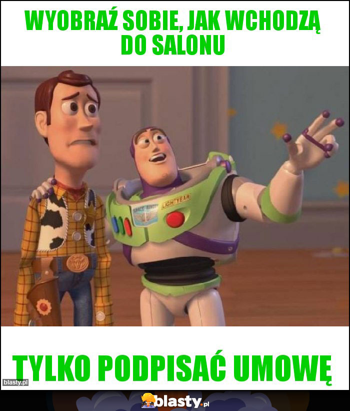 wyobraź sobie, jak wchodzą do salonu