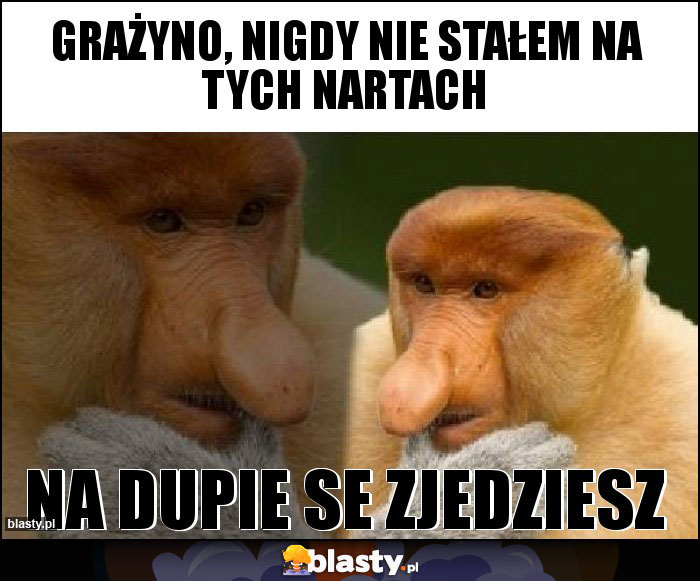 Grażyno, nigdy nie stałem na tych nartach