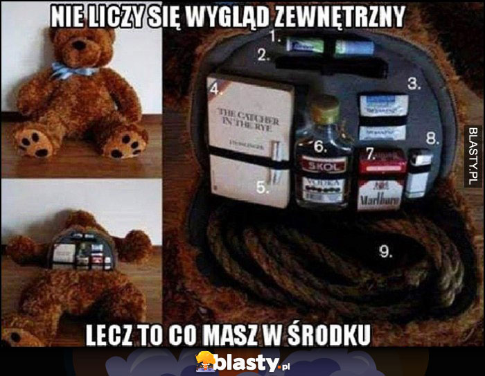 Pluszowy miś z ukrytym schowkiem na używki - nie liczy się wygląd zewnętrzny lecz to co masz w środku