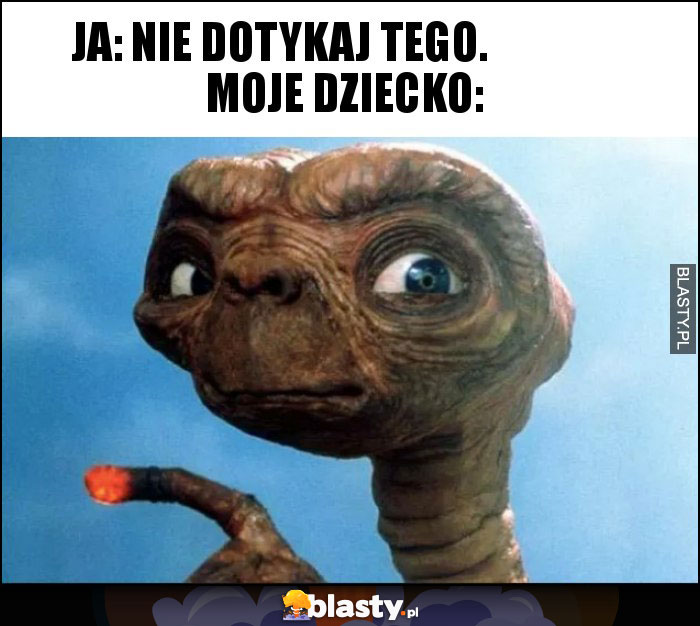 Ja: Nie dotykaj tego.                Moje dziecko: