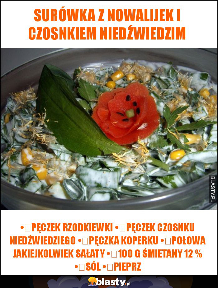 Surówka z nowalijek i czosnkiem niedźwiedzim