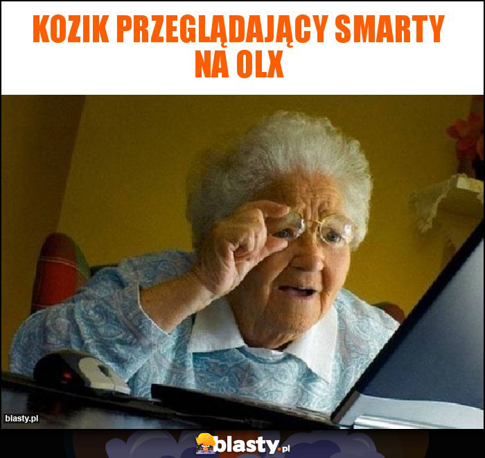 Kozik przeglądający smarty na Olx