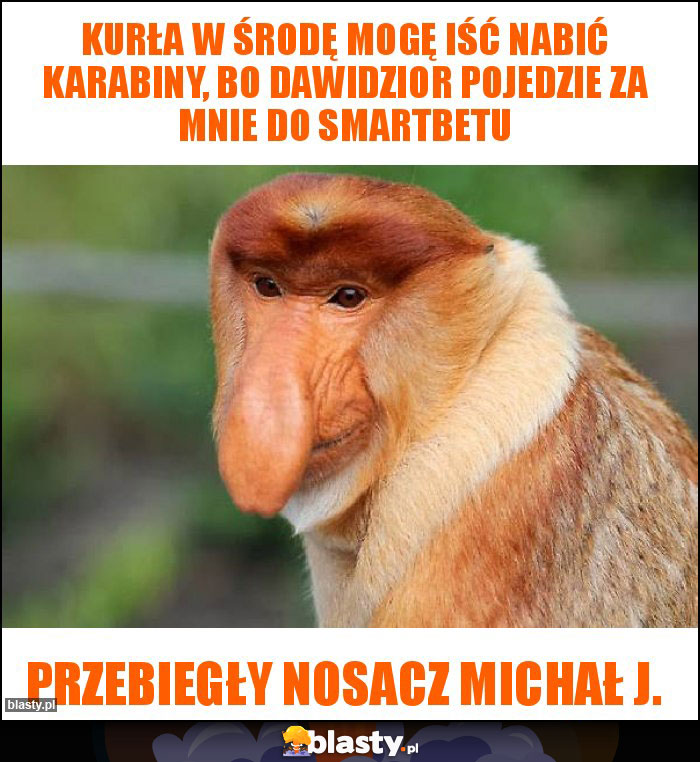 KURŁA W ŚRODĘ MOGĘ IŚĆ NABIĆ KARABINY, BO DAWIDZIOR POJEDZIE ZA MNIE DO SMARTBETU