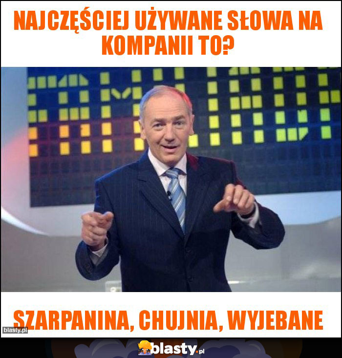 Najczęściej używane słowa na kompanii to?