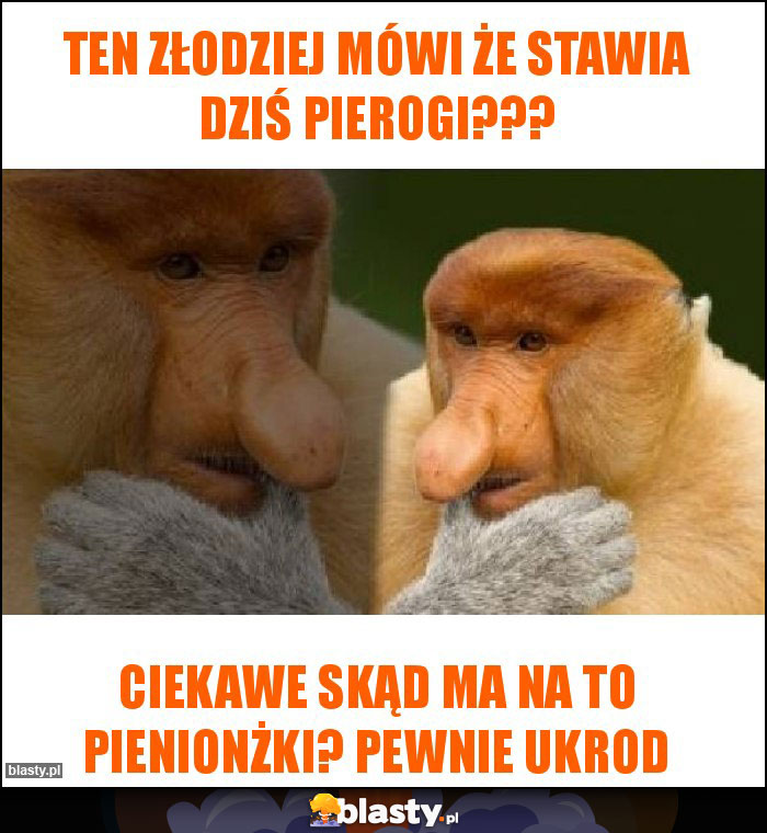 Ten złodziej mówi że stawia dziś pierogi???