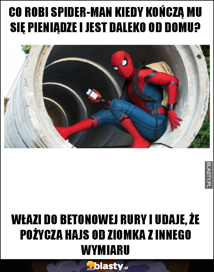 co robi spider-man kiedy kończą mu się pieniądze i jest daleko od domu?
