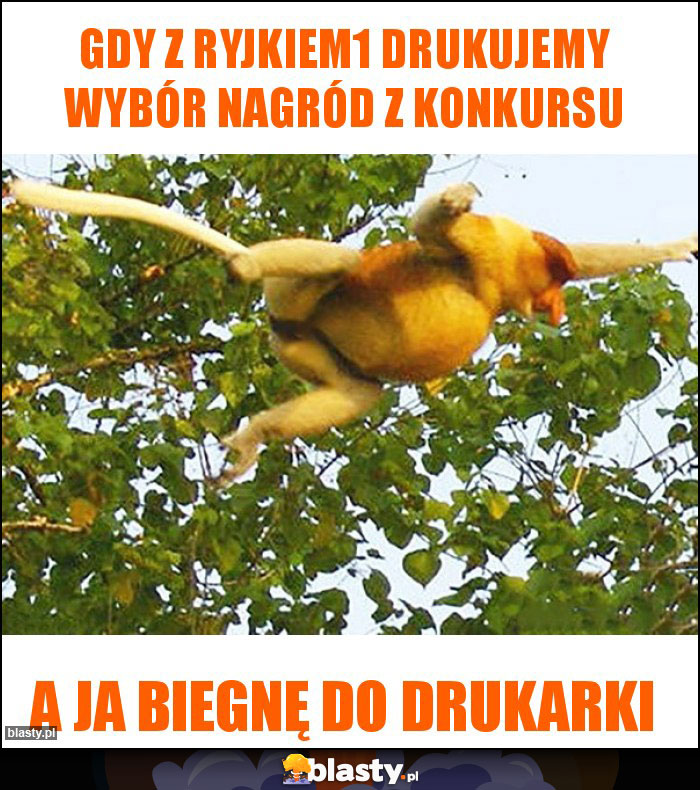 Gdy z ryjkiem1 drukujemy wybór nagród z konkursu