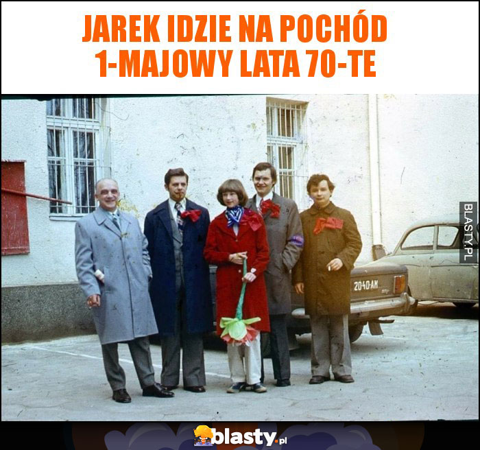 Jarek idzie na pochód 1-majowy lata 70-te