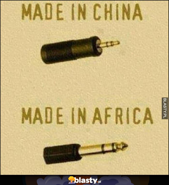 Końcówka jack wtyczka audio made in China mała, made in Africa duża