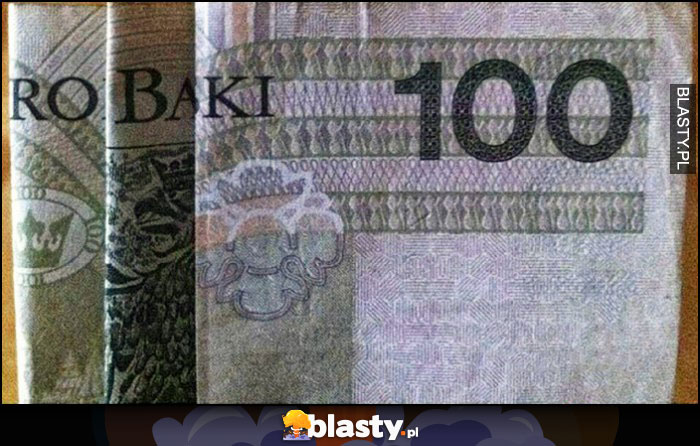 Robaki ułożone z banknotów 100 PLN 100 złotych