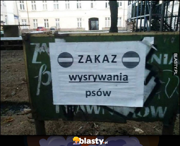 Zakaz wysrywania psów kartka napis