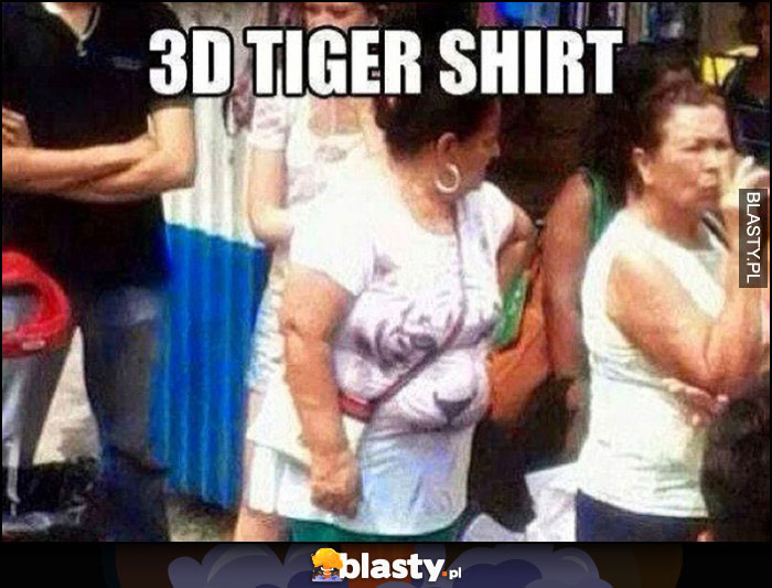 Koszulka z trójwymiarowym tygrysem 3D brzuch tłuszcz kobiety wypukły pysk