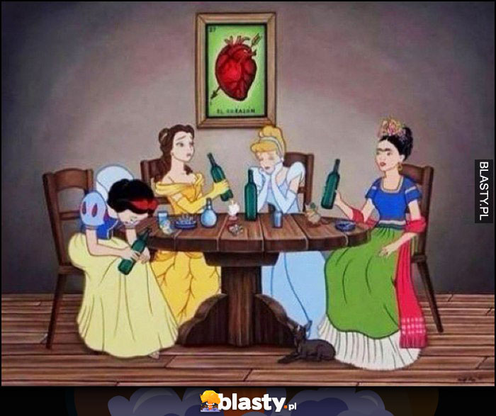 Księżniczki Disneya piją popijawa melanż