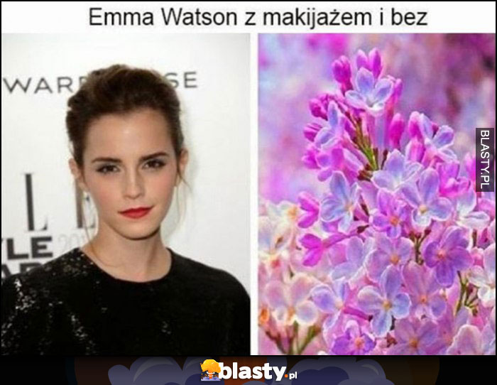Emma Watson z makijażem i bez kwiat bzu dosłownie