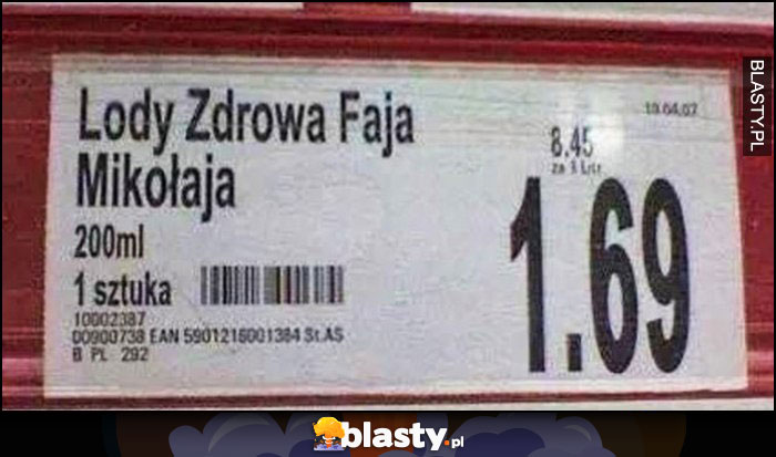 Lody zdrowa faja Mikołaja