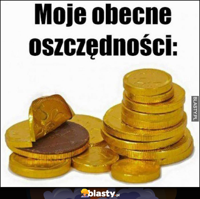 Moje obecne oszczędności czekoladowe monety pieniądze