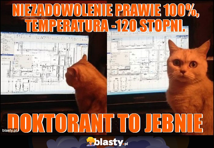 Niezadowolenie prawie 100%, temperatura -120 stopni.