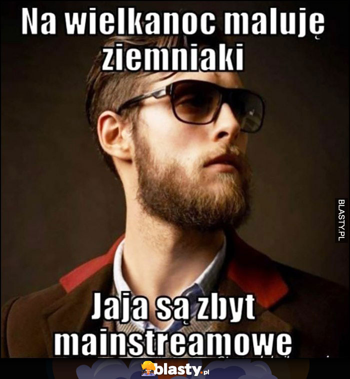 Hipster na wielkanoc maluję ziemniaki, jaja są zbyt mainstreamowe