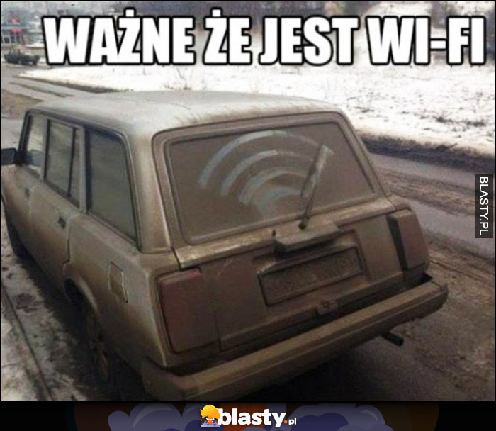 Ważne że jest Wi-Fi stara Łada wycieraczka tylnej szyby