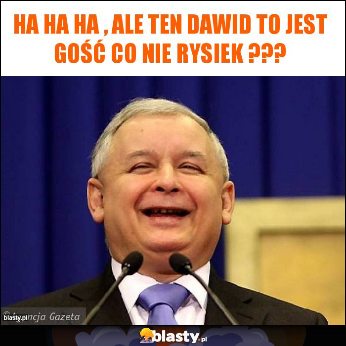 ha ha ha , ale ten dawid to jest gość co nie rysiek ???