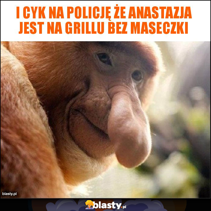 I cyk na policję że Anastazja jest na grillu bez maseczki