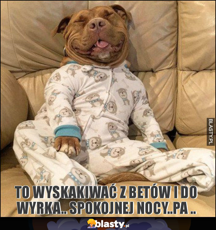 TO WYSKAKIWAĆ Z BETÓW I DO WYRKA.. SPOKOJNEJ NOCY..PA ..